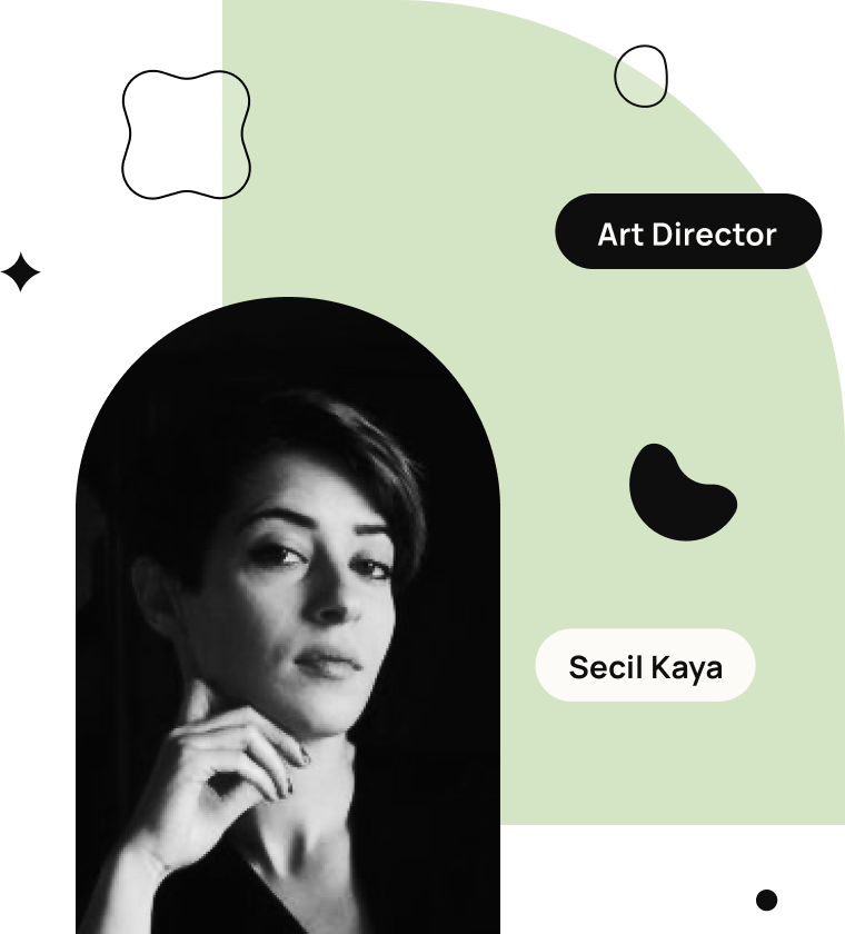 Immagine evocativa. composit con forme e foto di Secil Kaya che parteciperà al Design Dialogue Festival. Stagione 1. Episodio 2