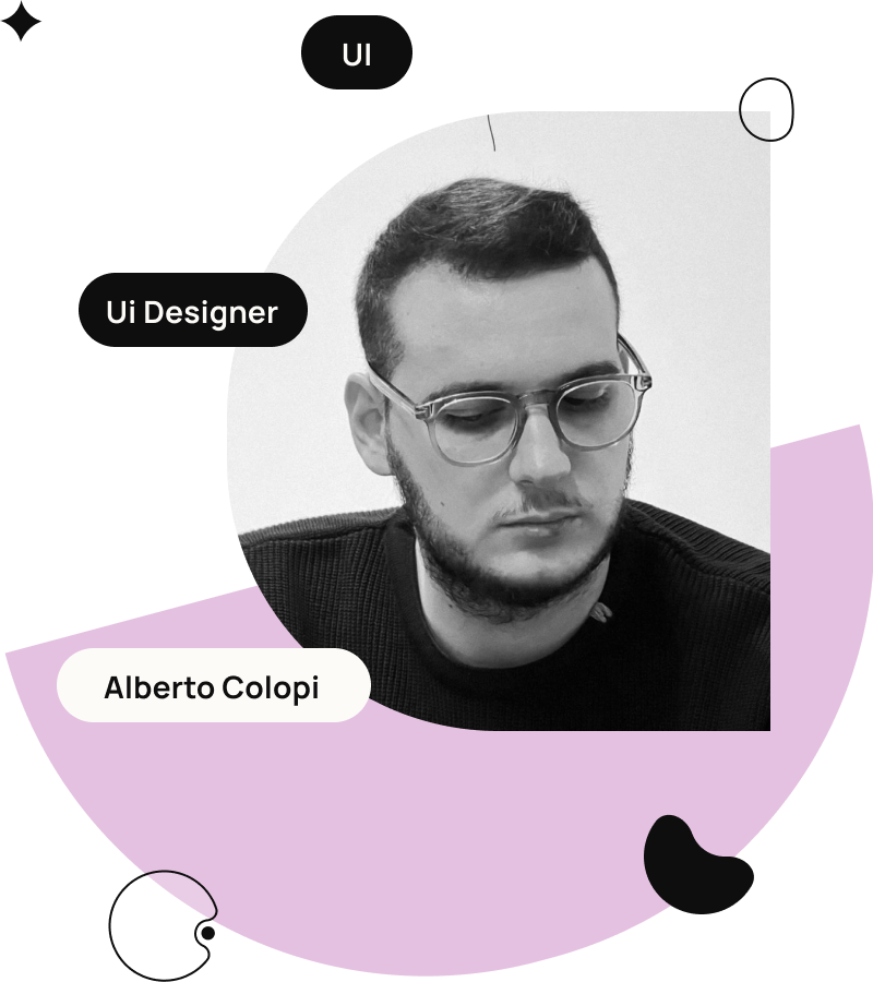 Immagine evocativa. composit con forme e foto di Alberto Colopi che parteciperà al Design Dialogue Festival. Stagione 4. Episodio 9.